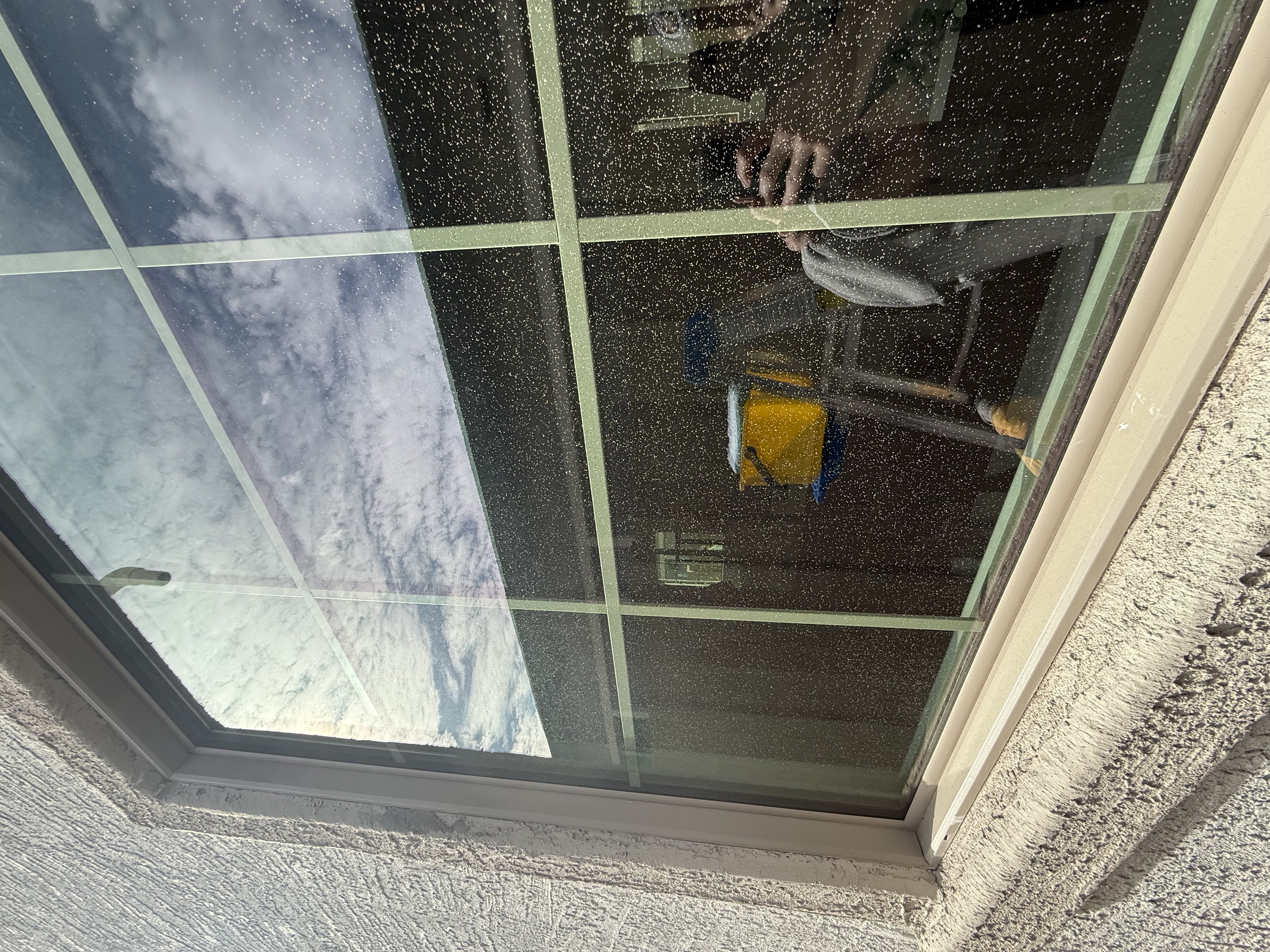 Dirty window before cleaning