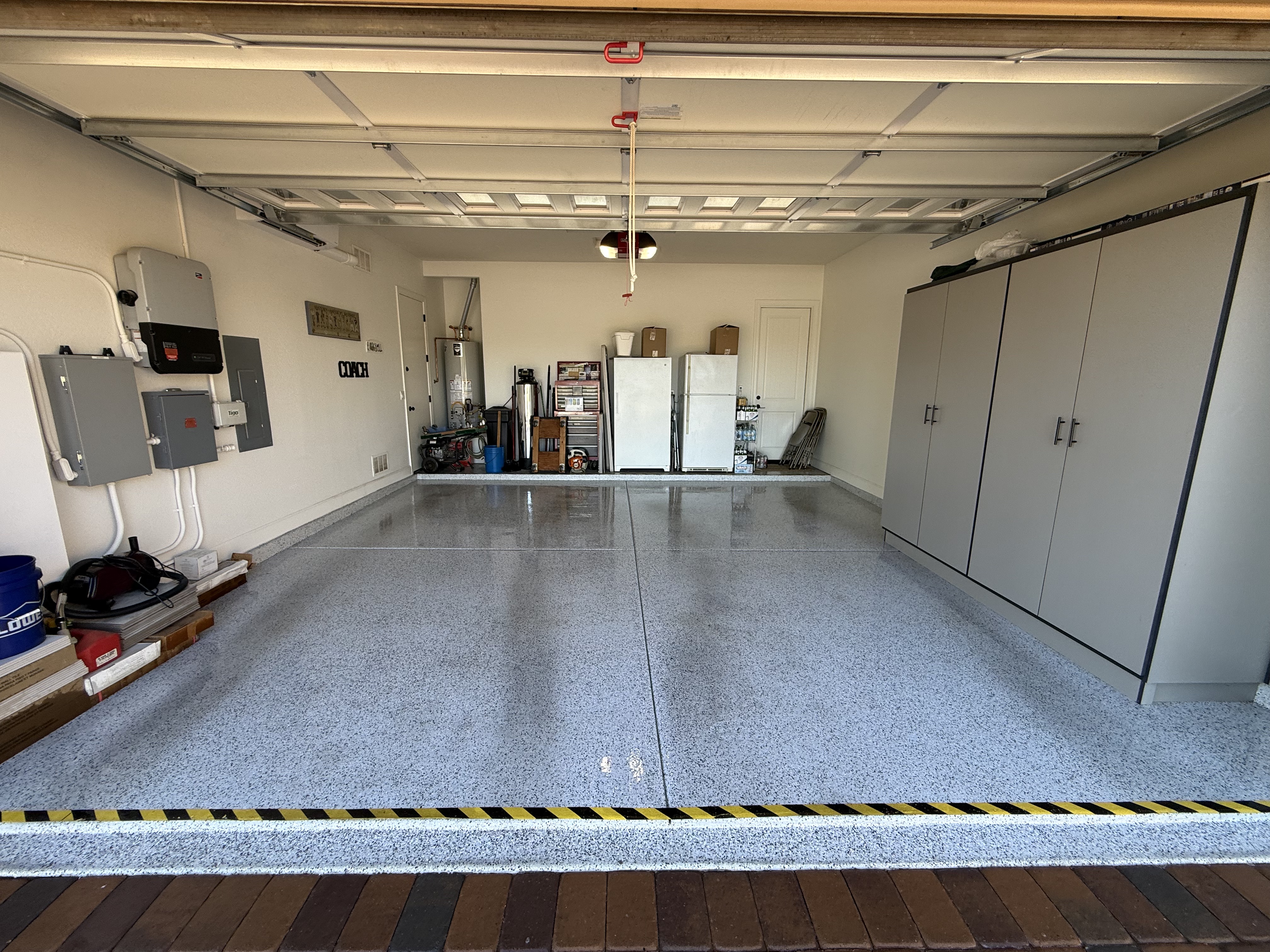 Spotless garage floor after cleaning